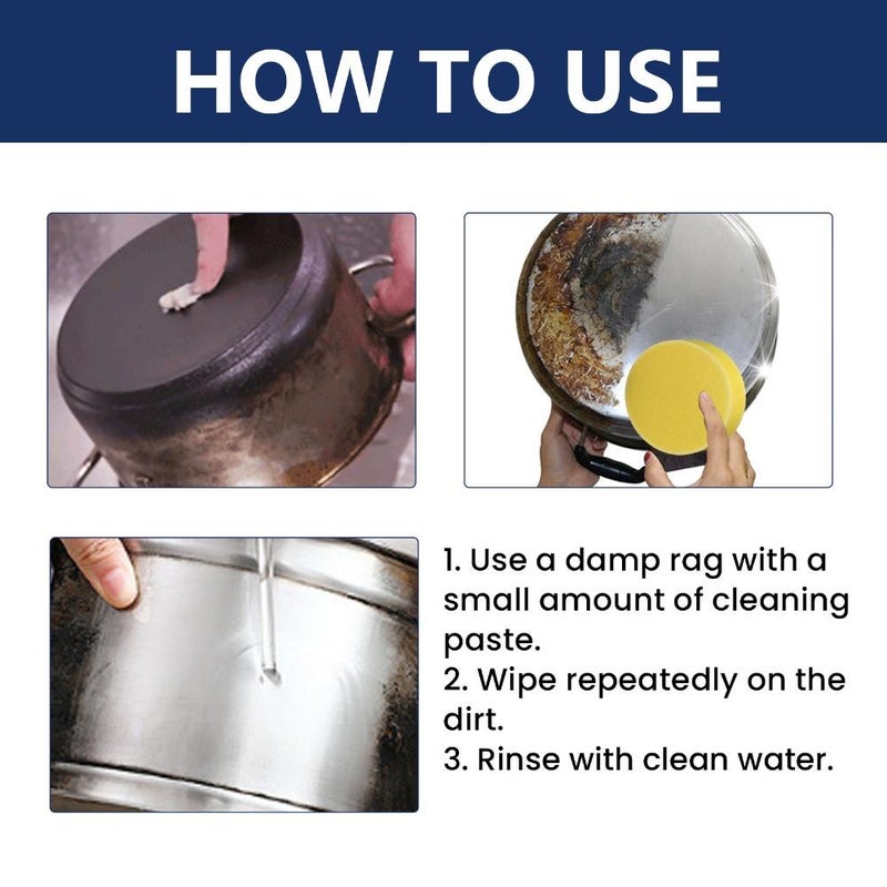 Stainless Steel Scratch Remover Cleaners Polish for Kitchen Appliances, Multi-purpose Cookware Cleanings Paste for Pot, Stove, Sink, Cleans Grease, Scuffs & Restores Shine - Image 3